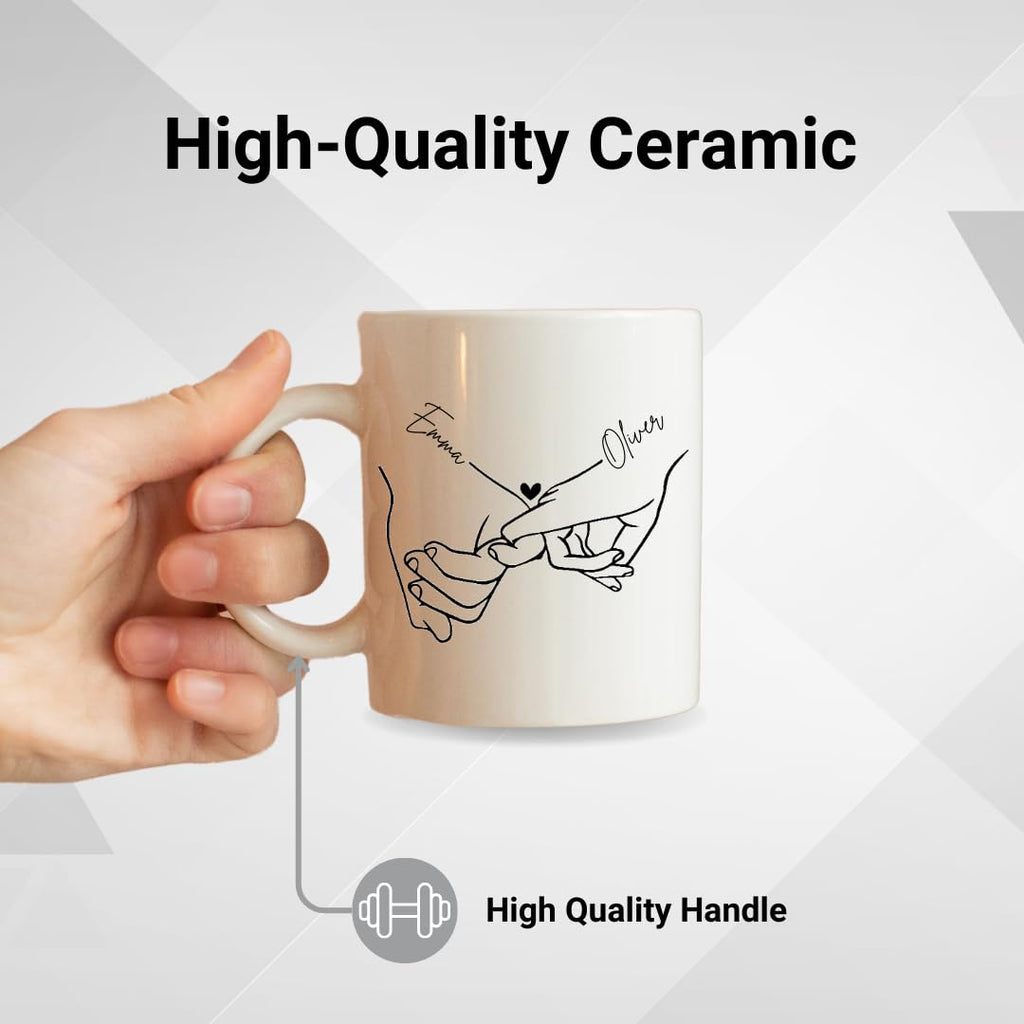 SUBLIX Custom Couple's Mug | Personalized Love Design with Names | Romantic 11 oz Ceramic Coffee Cup | Gift for Anniversary, Wedding, Valentine's Day, or Special Occasions