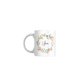 SUBLIX Personalized Floral Wreath Mug | Custom Name 11 oz Ceramic Coffee Cup | Elegant Floral Design | Gift for Birthdays, Bridesmaids, and Special Occasions