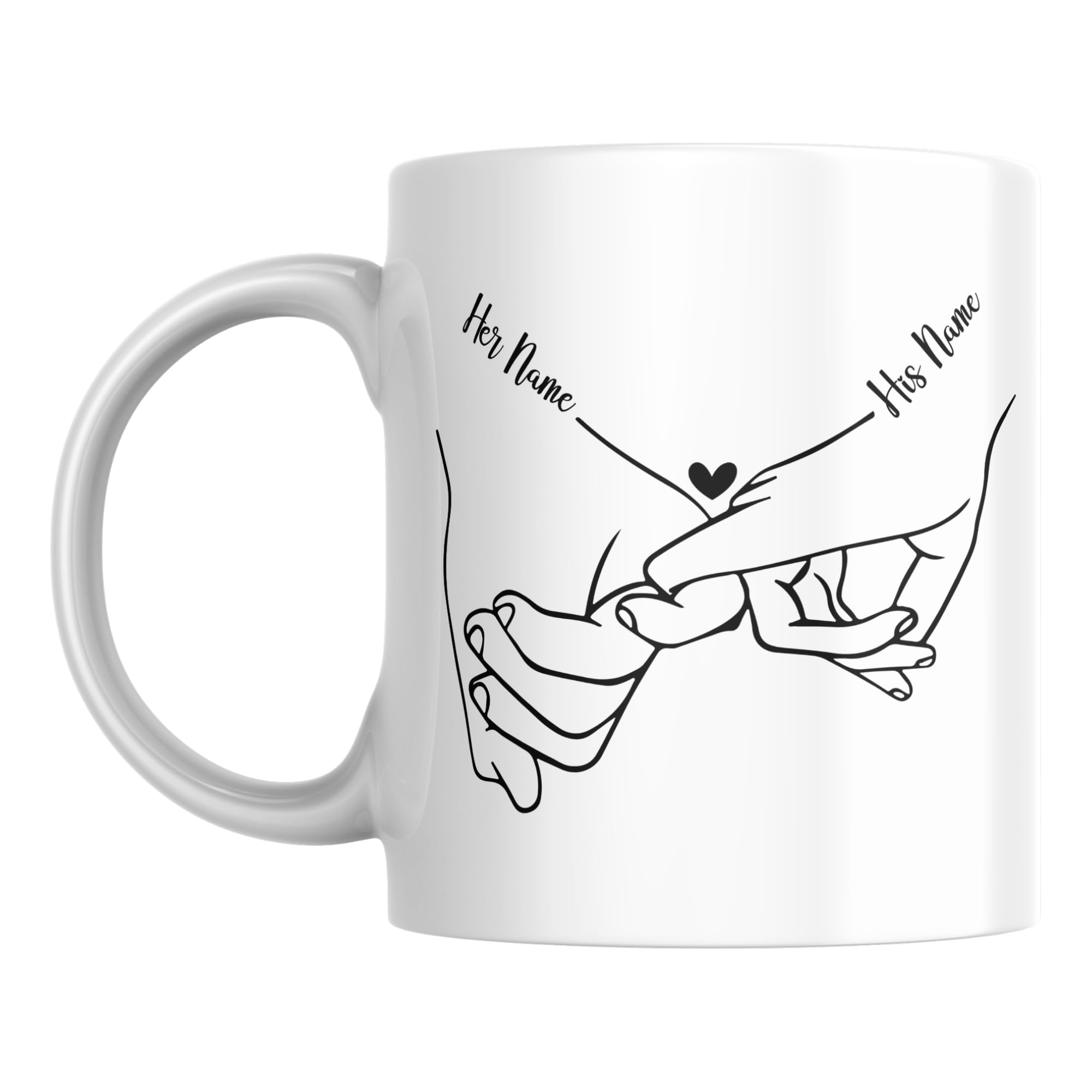 SUBLIX Custom Couple's Mug | Personalized Love Design with Names | Romantic 11 oz Ceramic Coffee Cup | Gift for Anniversary, Wedding, Valentine's Day, or Special Occasions