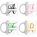 SUBLIX Personalised Mug with Name & Initial – Custom Coloured Letter Mug – Gift for Birthday, Wedding, or Christmas – 11oz Ceramic Cup