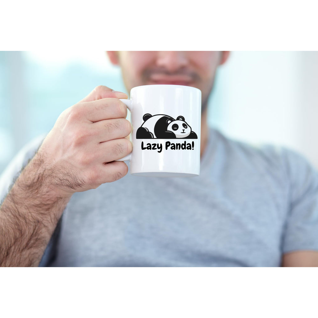 SUBLIX Lazy Panda Coffee Mug | 11 oz Ceramic Coffee Cup with Funny Panda Design | Cute Animal Lover Gift | for Tea, Hot Chocolate, Office, and Home Use | Microwave & Dishwasher Safe
