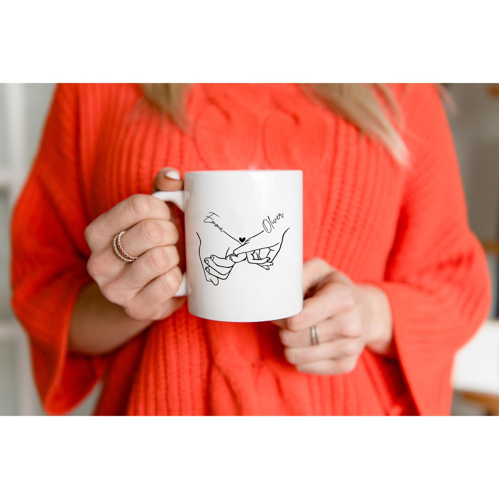 SUBLIX Custom Couple's Mug | Personalized Love Design with Names | Romantic 11 oz Ceramic Coffee Cup | Gift for Anniversary, Wedding, Valentine's Day, or Special Occasions