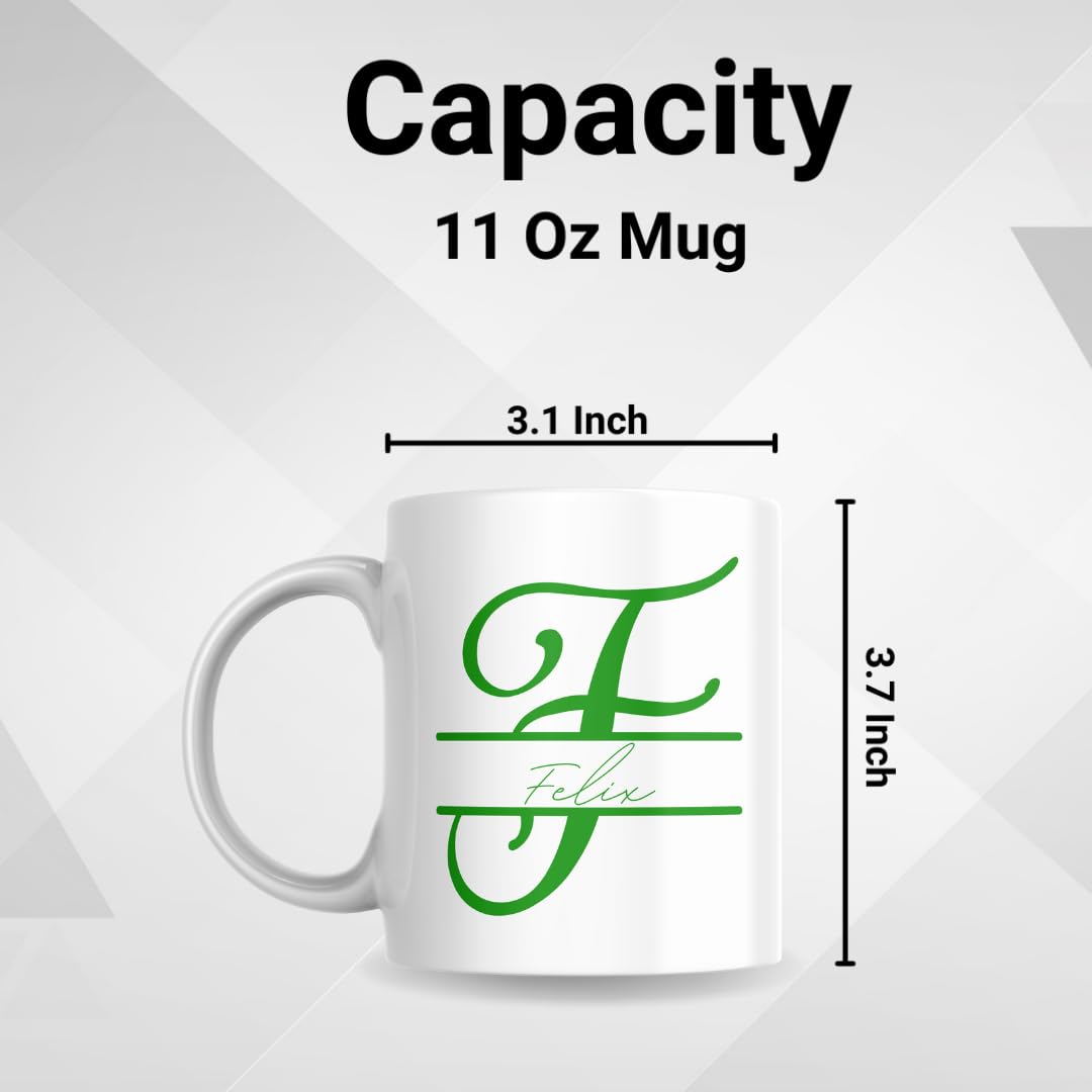 SUBLIX Personalised Mug with Name & Initial – Custom Coloured Letter Mug – Gift for Birthday, Wedding, or Christmas – 11oz Ceramic Cup