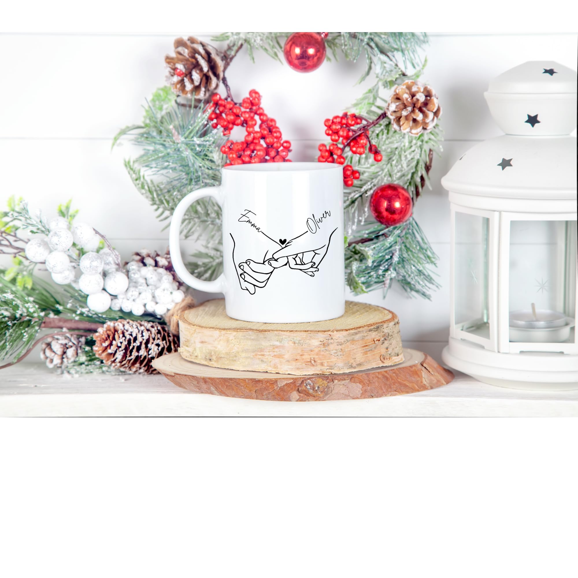 SUBLIX Custom Couple's Mug | Personalized Love Design with Names | Romantic 11 oz Ceramic Coffee Cup | Gift for Anniversary, Wedding, Valentine's Day, or Special Occasions