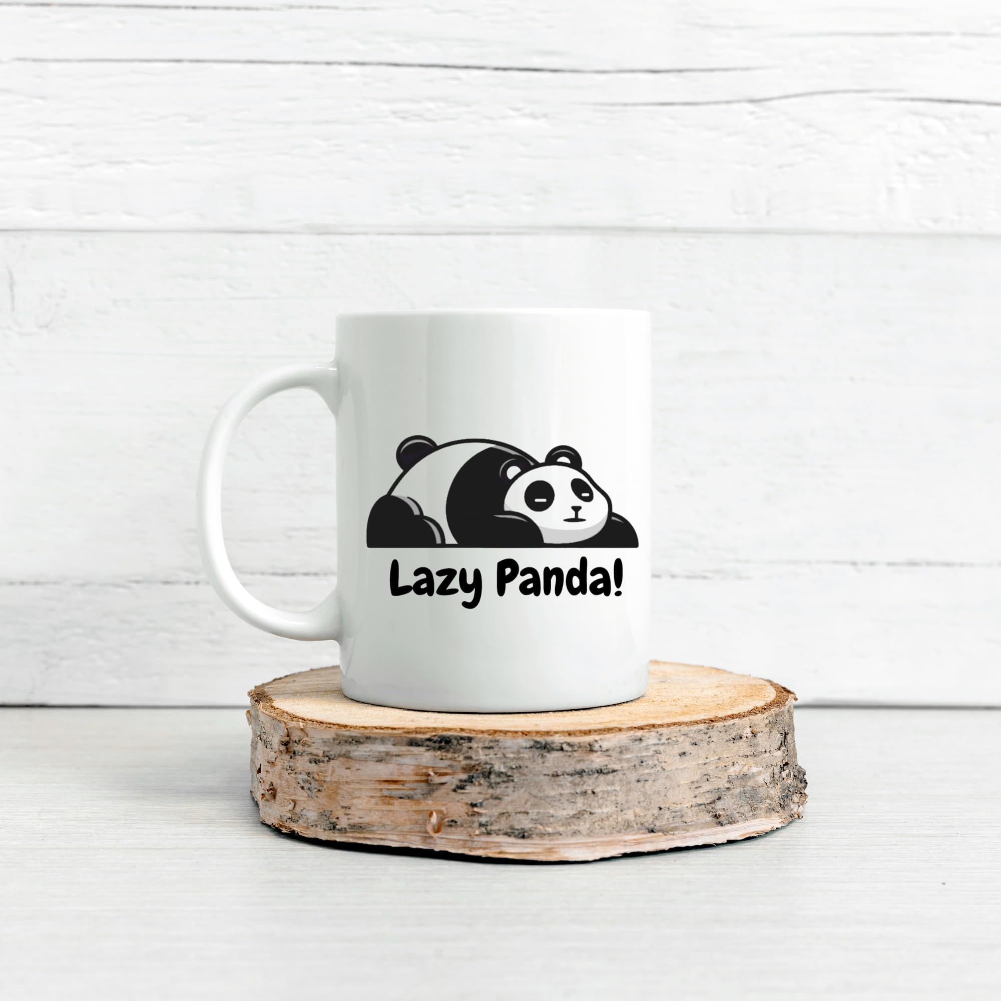 SUBLIX Lazy Panda Coffee Mug | 11 oz Ceramic Coffee Cup with Funny Panda Design | Cute Animal Lover Gift | for Tea, Hot Chocolate, Office, and Home Use | Microwave & Dishwasher Safe