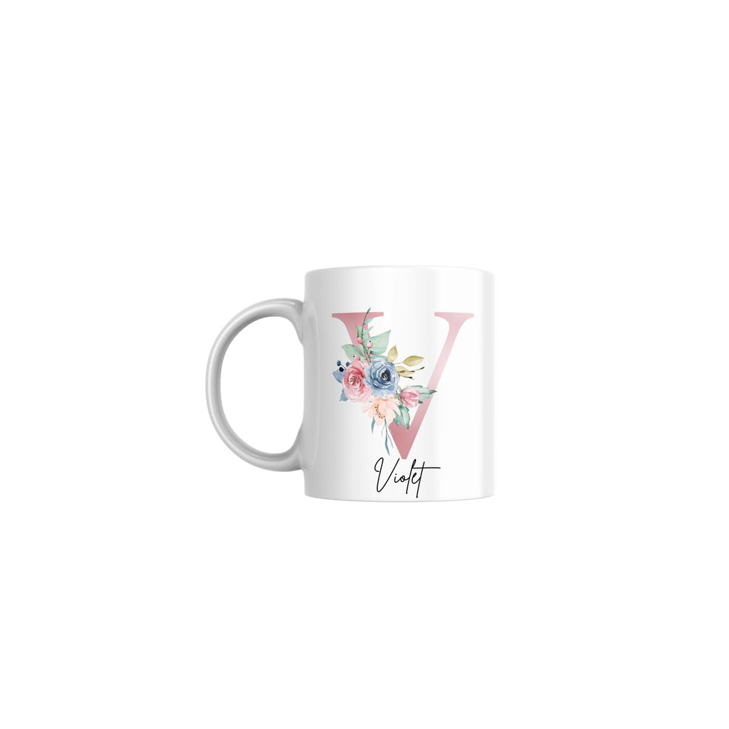 SUBLIX Personalised Mug - Custom Name Floral Coffee Mug | Cute Personalised Gifts for Women | Custom Tea Mugs & Latte Mugs | Ceramic Personalised Cup | Customised Gifts for Coffee & Tea Lovers